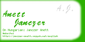 anett janczer business card